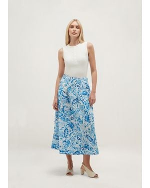 Hobbs Antonella Cotton Skirt - Blue