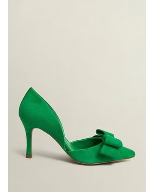 Hobbs Elva Suede Bow Court Shoes - Green