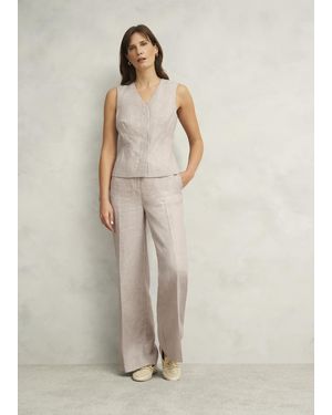 Hobbs Alessia Linen Waistcoat - Natural