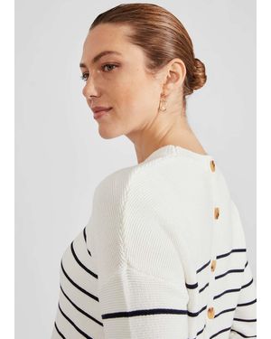 Hobbs Ruby Cotton Button Jumper - White