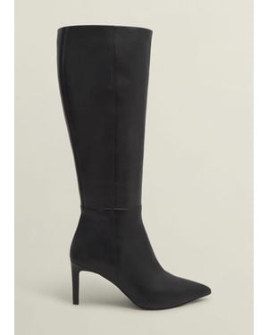 Hobbs Aliya Leather Knee Boots - Black