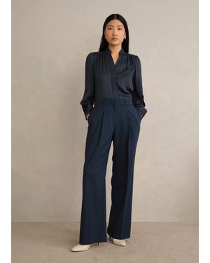 Hobbs Lauren Wide Trousers - Blue