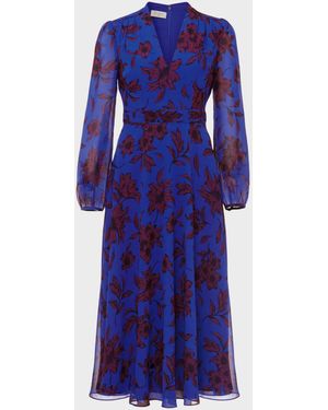Hobbs Aurora Fit And Flare Dress in Red | Lyst UK