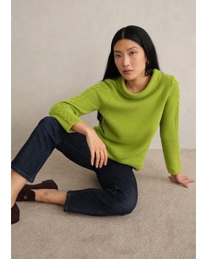 Hobbs Camilla Cotton Jumper - Green