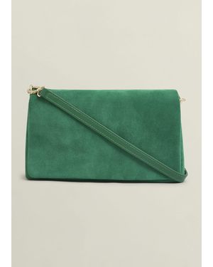 Hobbs Jas Suede Clutch Bag - Green