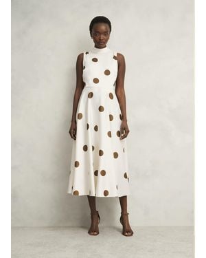 Hobbs Petite Mia Spot Dress - Natural