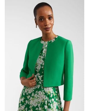 Hobbs Elize Crepe Jacket - Green
