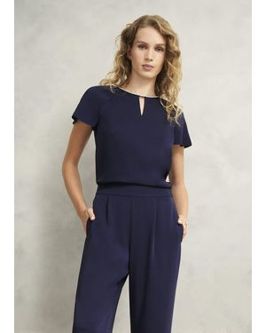 Hobbs Lulu Embellished Top - Blue