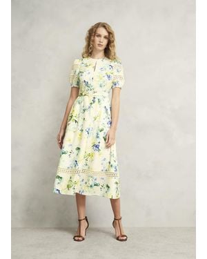 Hobbs Winnie Floral Linen Dress - Natural