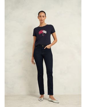 Hobbs Pixie Cotton Embroidered T-shirt - Blue