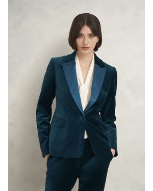 Hobbs Luna Velvet Jacket - Blue