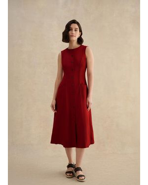 Hobbs Carmen Linen Dress - Red