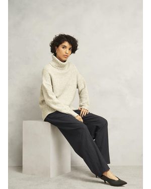 Hobbs Howell Pinstripe Barrel Trousers - Natural
