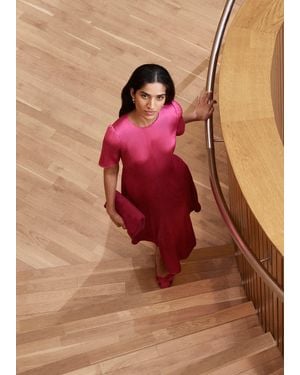 Hobbs Camille Textured Satin Dress