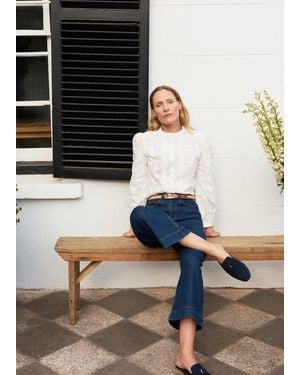 Hobbs Fallon Cotton Embroidery Blouse - Black