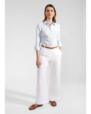 Hobbs Lynn Linen Trousers - White