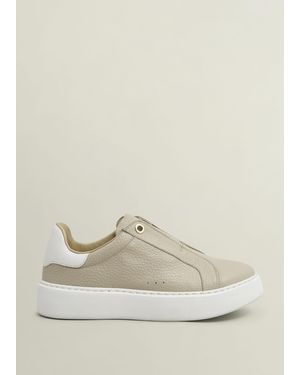 Hobbs Greta Slip-On Leather Trainers - Natural
