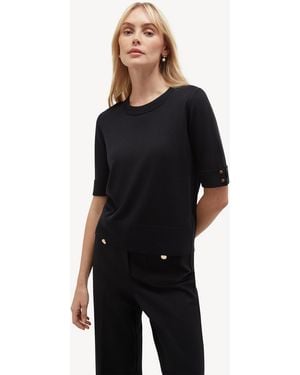 Hobbs Leanne Knitted Top - Black