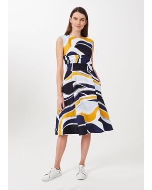 Hobbs Twitchill Linen Fit And Flare Dress - White