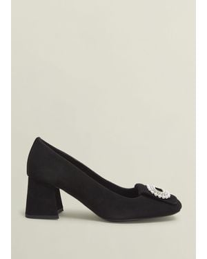 Hobbs Lexia Suede Jewelled Courts - Black