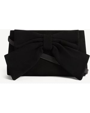 Hobbs Maisey Suede Bow Clutch - Black