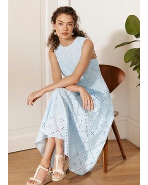 Hobbs Petite Lexia Broderie Dress - Blue