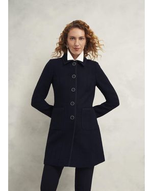 Hobbs Elaine Tweed Coat - Blue