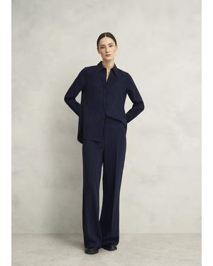 Hobbs Hadley Pinstripe Trousers - Blue