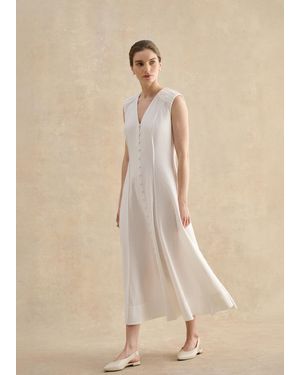 Hobbs Elida Button Through Dress - Natural
