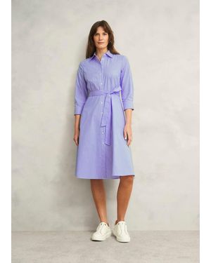 Hobbs Petite Harlow Cotton Dress - Blue