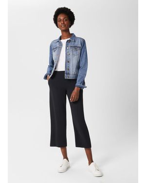 Hobbs Lula Cropped Trousers With Stretch - Blue
