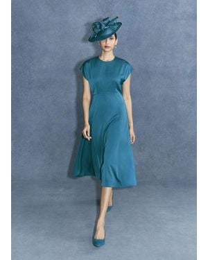 Hobbs Adela Satin Dress - Blue