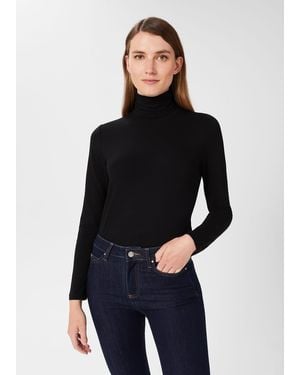 Hobbs Mischa Roll Neck Top - Black