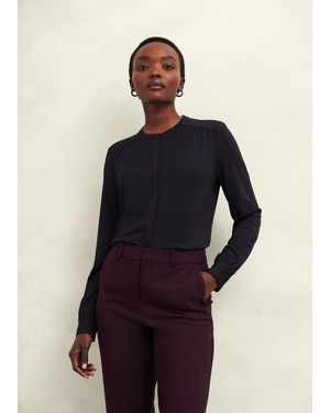 Hobbs Alana Jersey Blouse - Blue