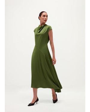 Hobbs Avebury Satin Dress - Green