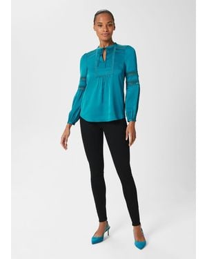 Hobbs Evianna Lace Detail Blouse - Blue