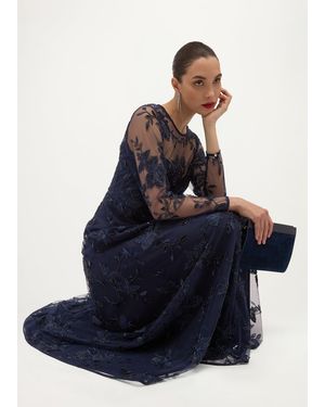 Hobbs Petite Halle Embroidered Maxi Dress - Blue