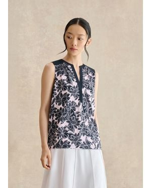 Hobbs Nadine Printed Sleeveless Top - Natural