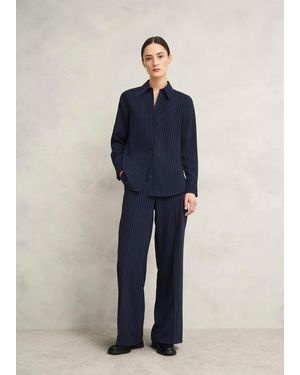 Hobbs Hadley Pinstripe Shirt - Blue
