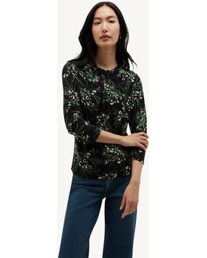 Hobbs Julia Printed Top - Black
