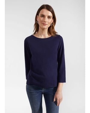 Hobbs Avia Cotton Slub T-shirt - Blue