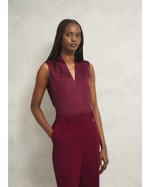 Hobbs Nina Satin Blouse - Red