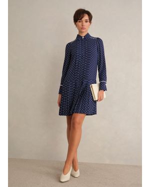 Hobbs Francesca Spot Dress - Blue