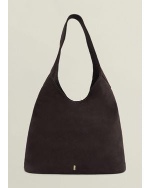 Hobbs Blakely Suede Shoulder Bag - Black