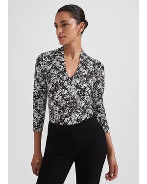 Hobbs Aimee Printed Top - Grey