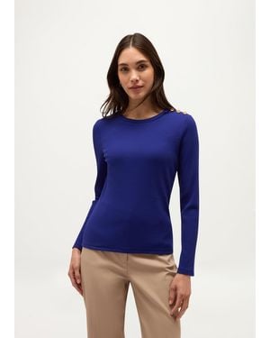 Hobbs Tamsin Ribbed Long Sleeve Top - Blue