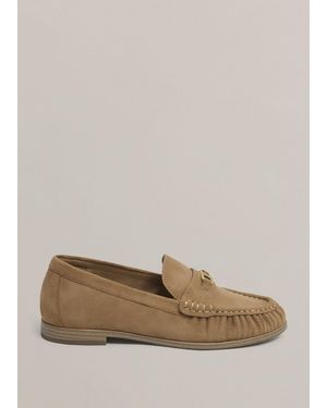 Hobbs Alana Suede Loafers - Brown