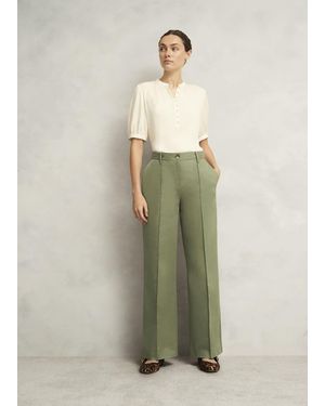 Hobbs Kayley Cotton Trousers - Green