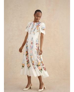 Hobbs Wisley Silk Dress - Natural