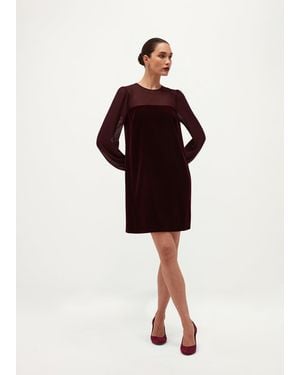 Hobbs Hana Velvet Popover Dress - Red